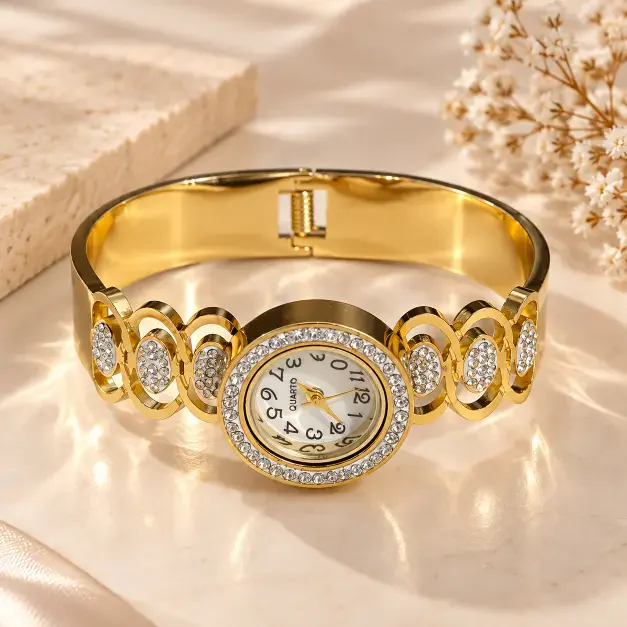 Celestia Crystal Gold Bracelet Watch